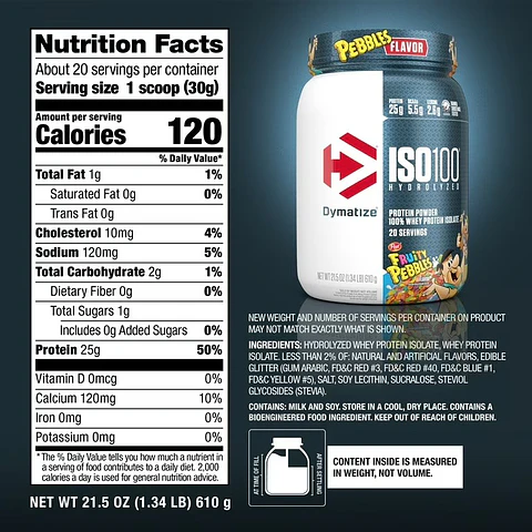 Proteína Aislada Dymatize ISO100 Fruity Pebbles 1.4 lb