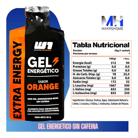 Gel Energético Ethic Sport 35Carbos Naranja Limón 50 ml