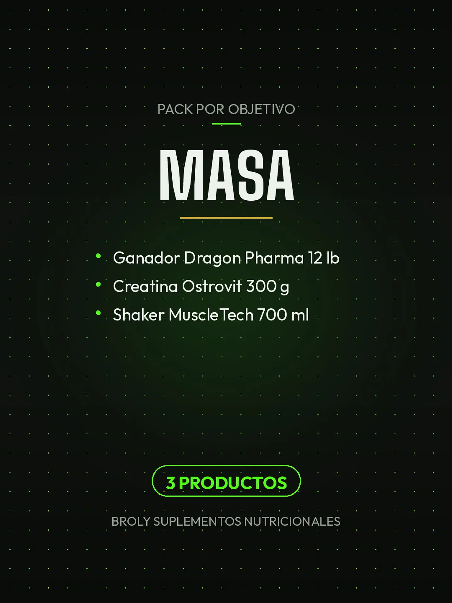 Pack Masa: Ganador Dragon Pharma 12 lb + Creatina Ostrovit 300 g + Shaker 1