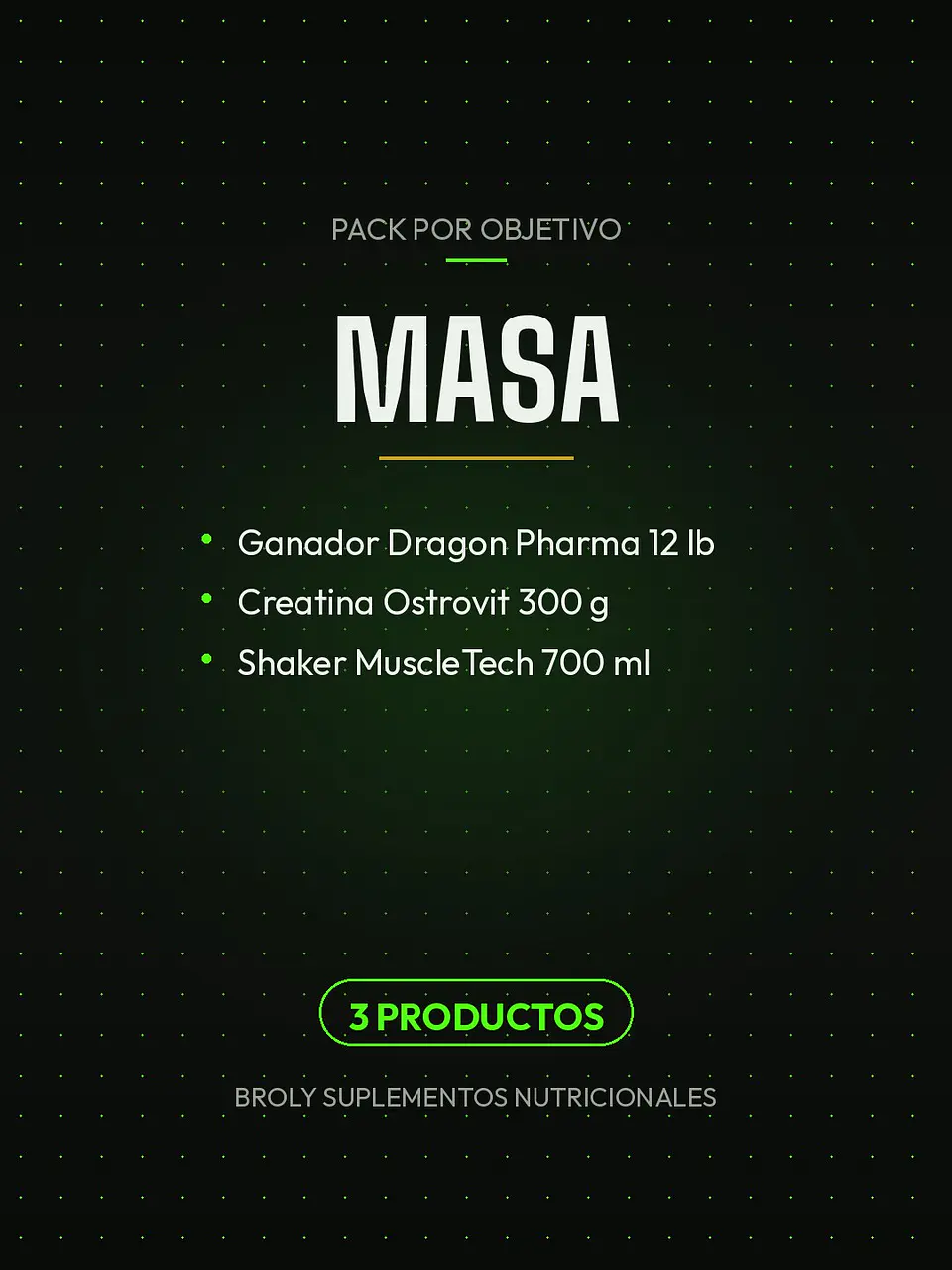 Pack Masa: Ganador Dragon Pharma 12 lb + Creatina Ostrovit 300 g + Shaker 1