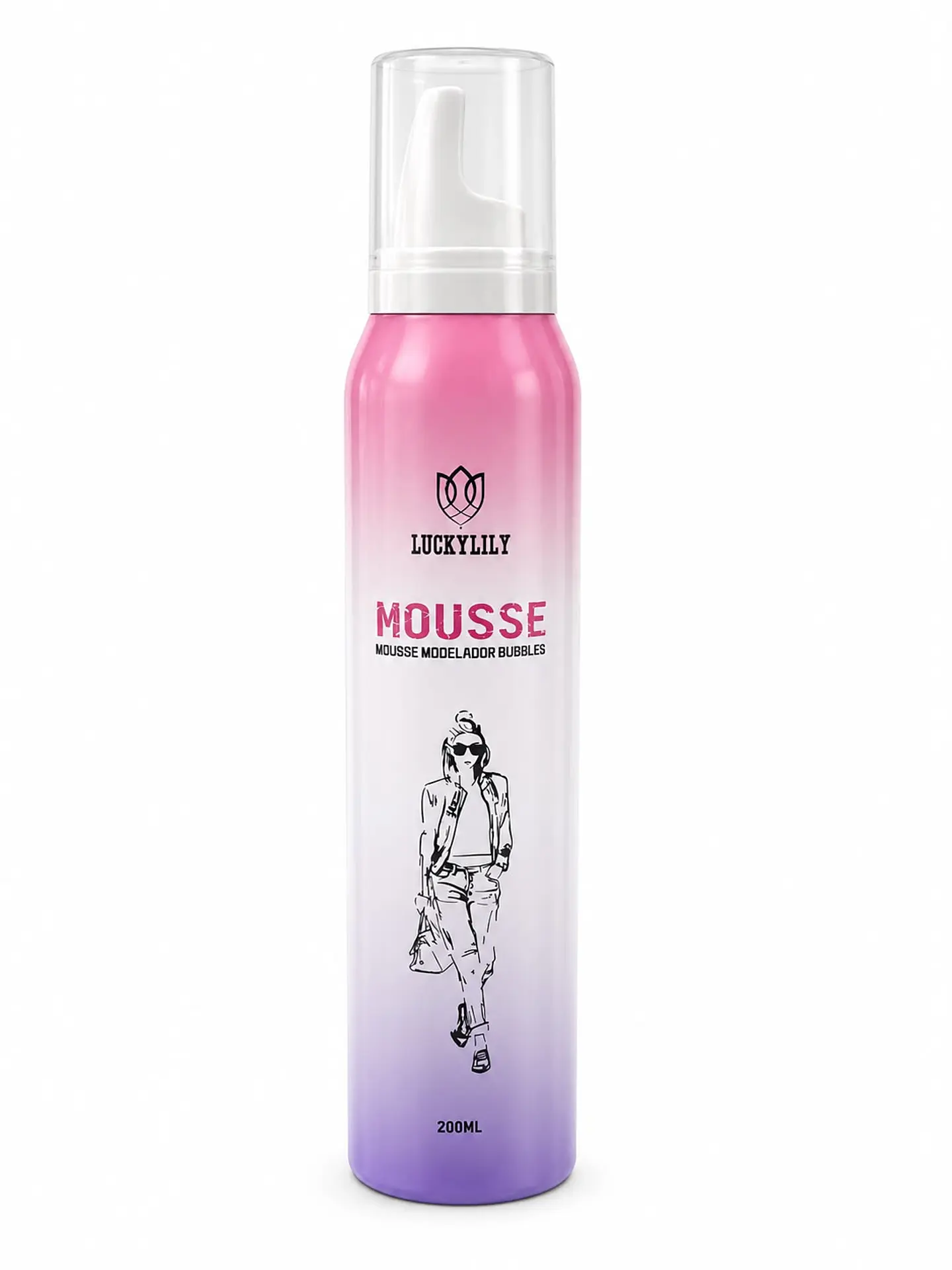 Mousse Modelador Bubbles Rosado 200ml 1