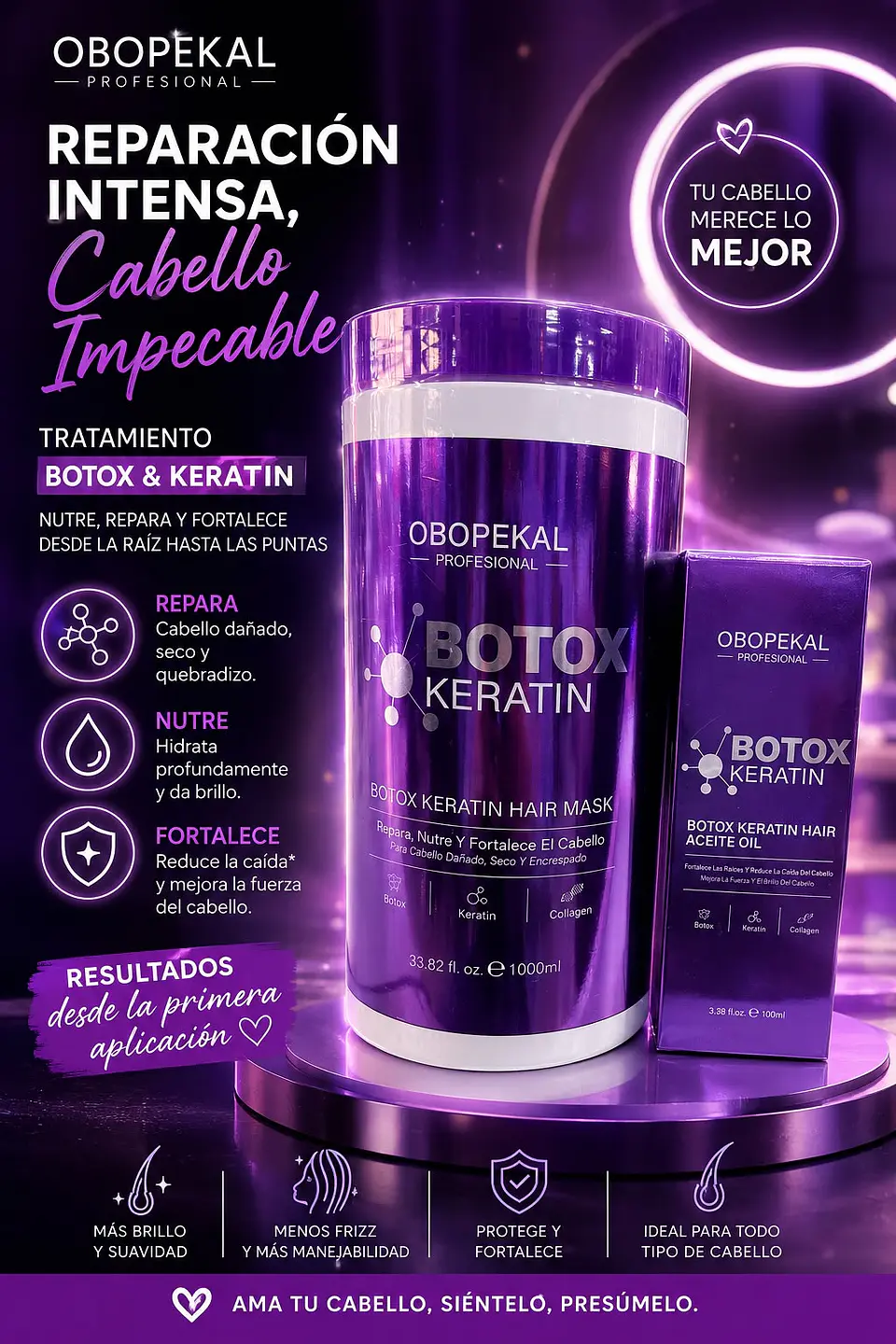 Mascarilla + Aceite Botox Keratin  1