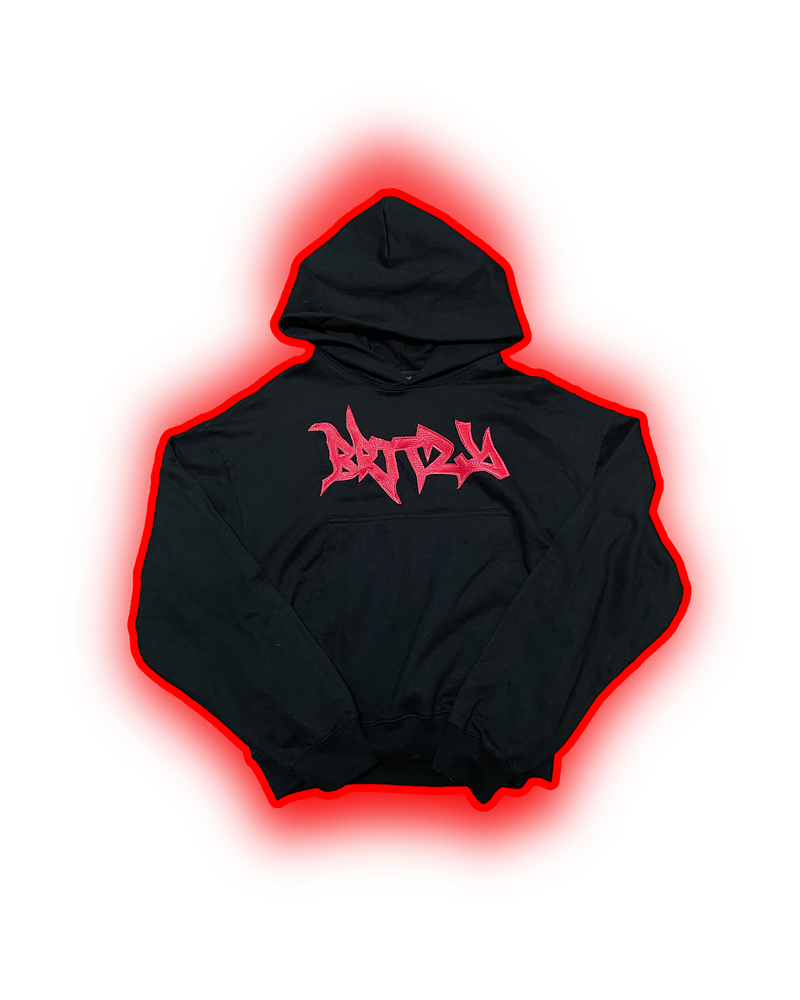 Hoodie boxy destroyer black/red