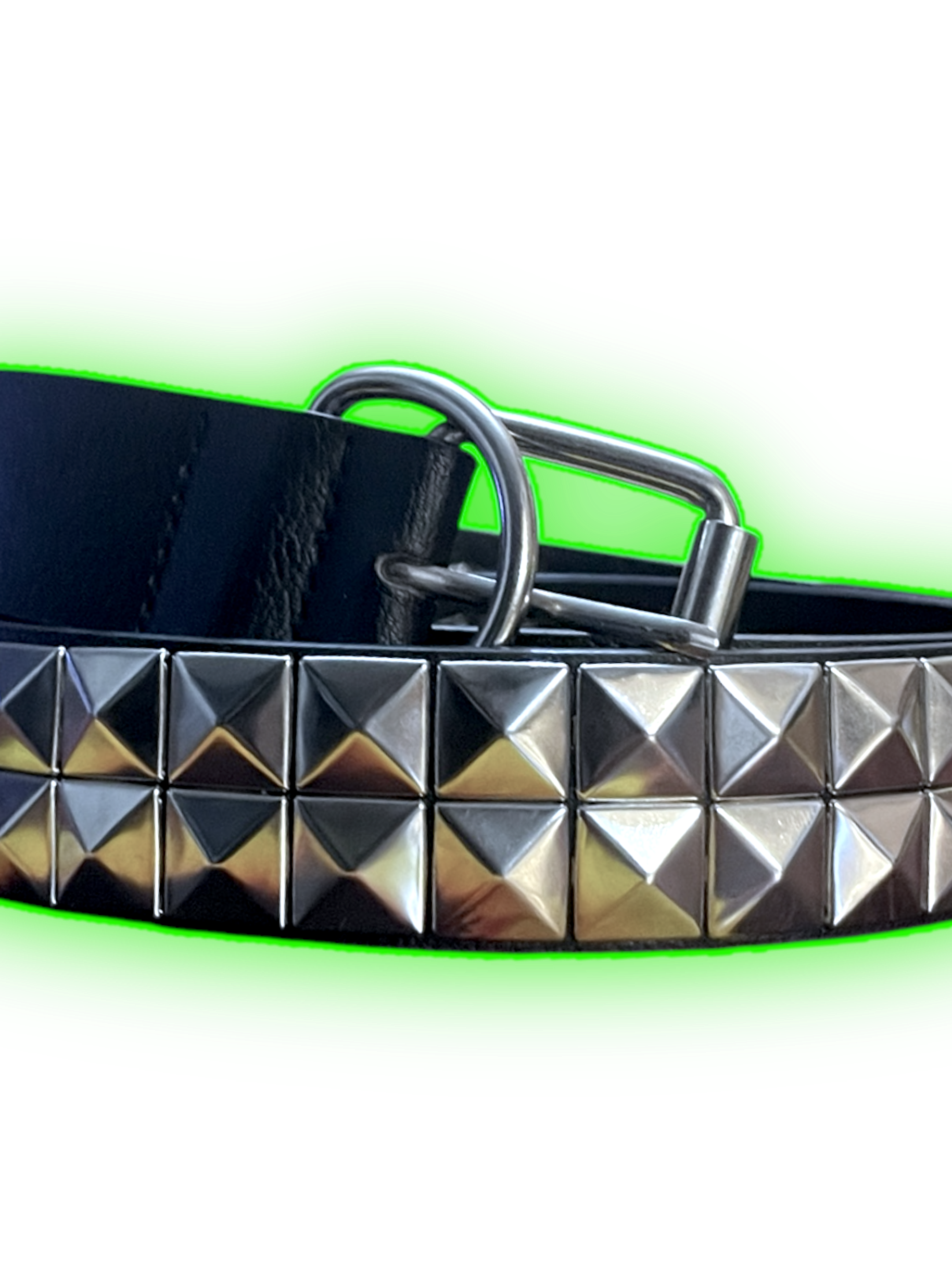 Cinturón plata doble piramid 1