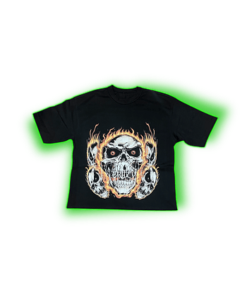Slim fit skull flame (heavy weight)