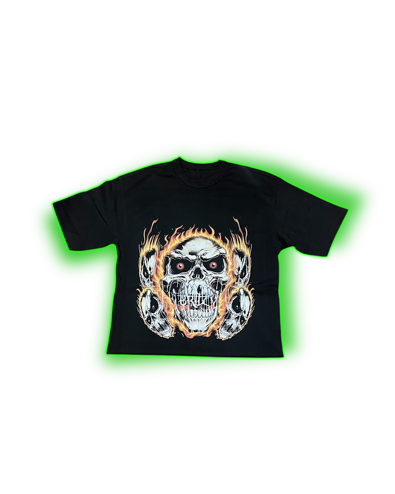 Slim fit skull flame (heavy weight)