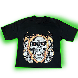 Slim fit skull flame (heavy weight)