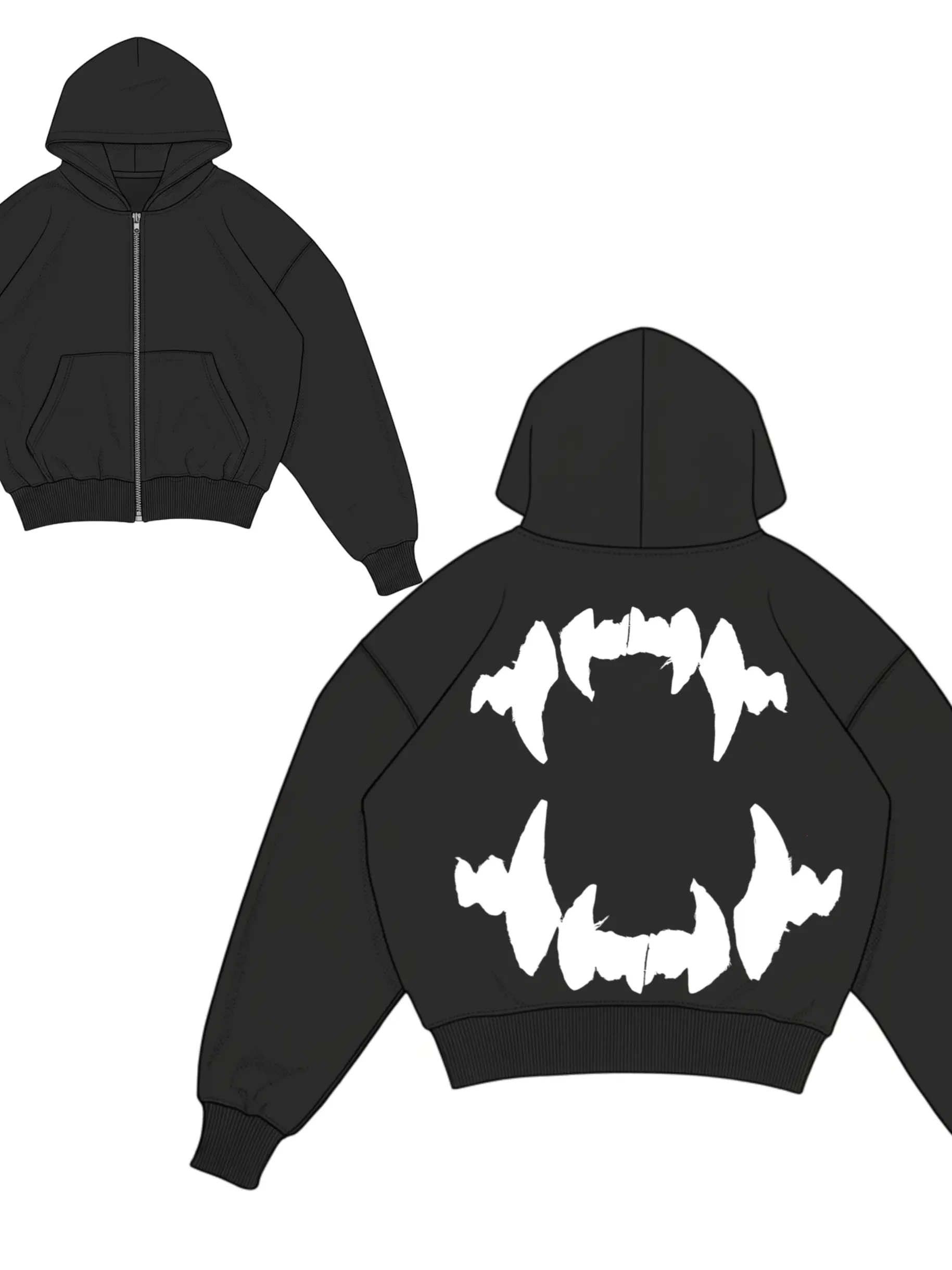 Pre-venta hoodie zipper black destroyer  1
