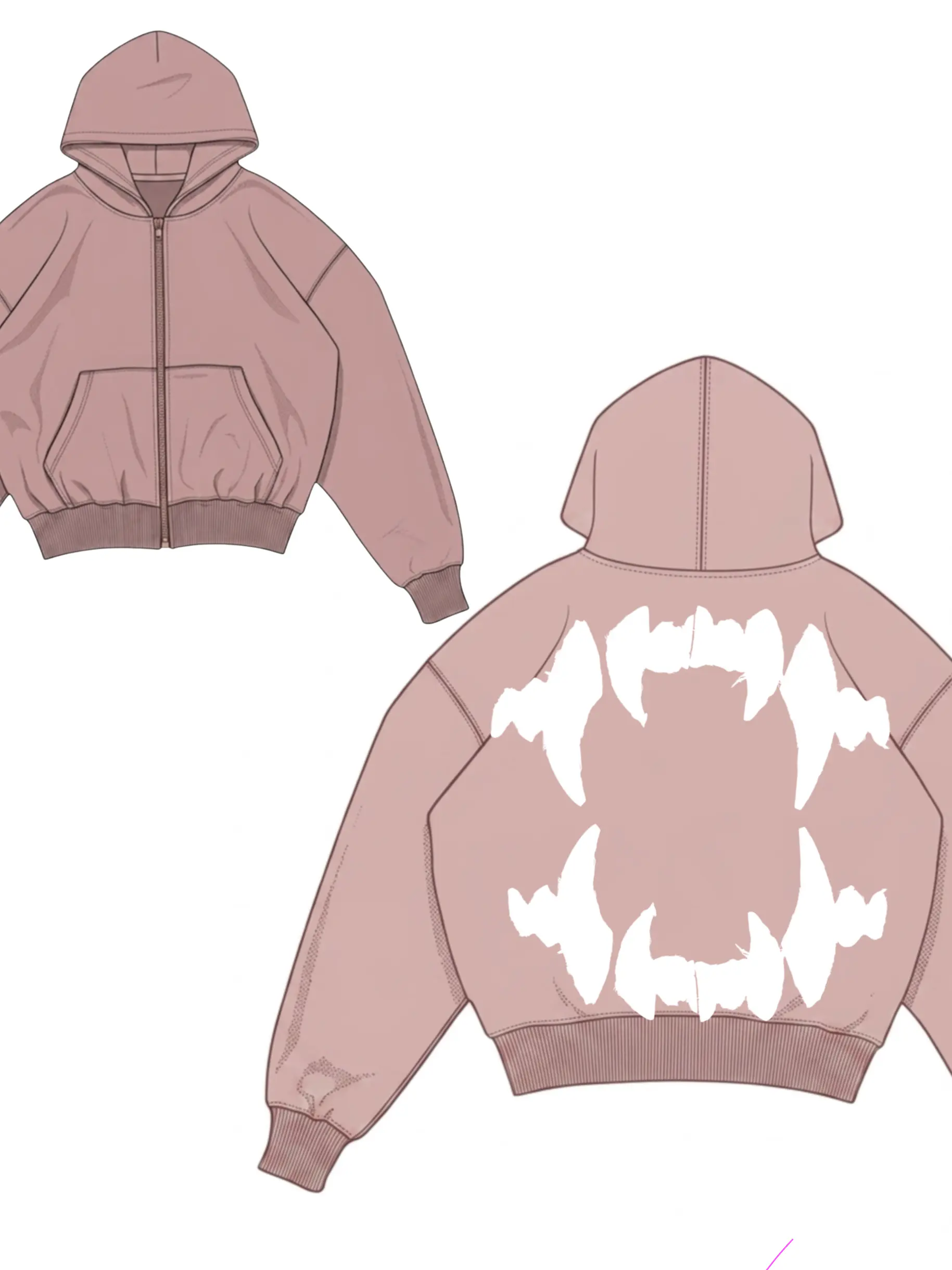 Pre-venta hoodie zipper pink destroyer  1
