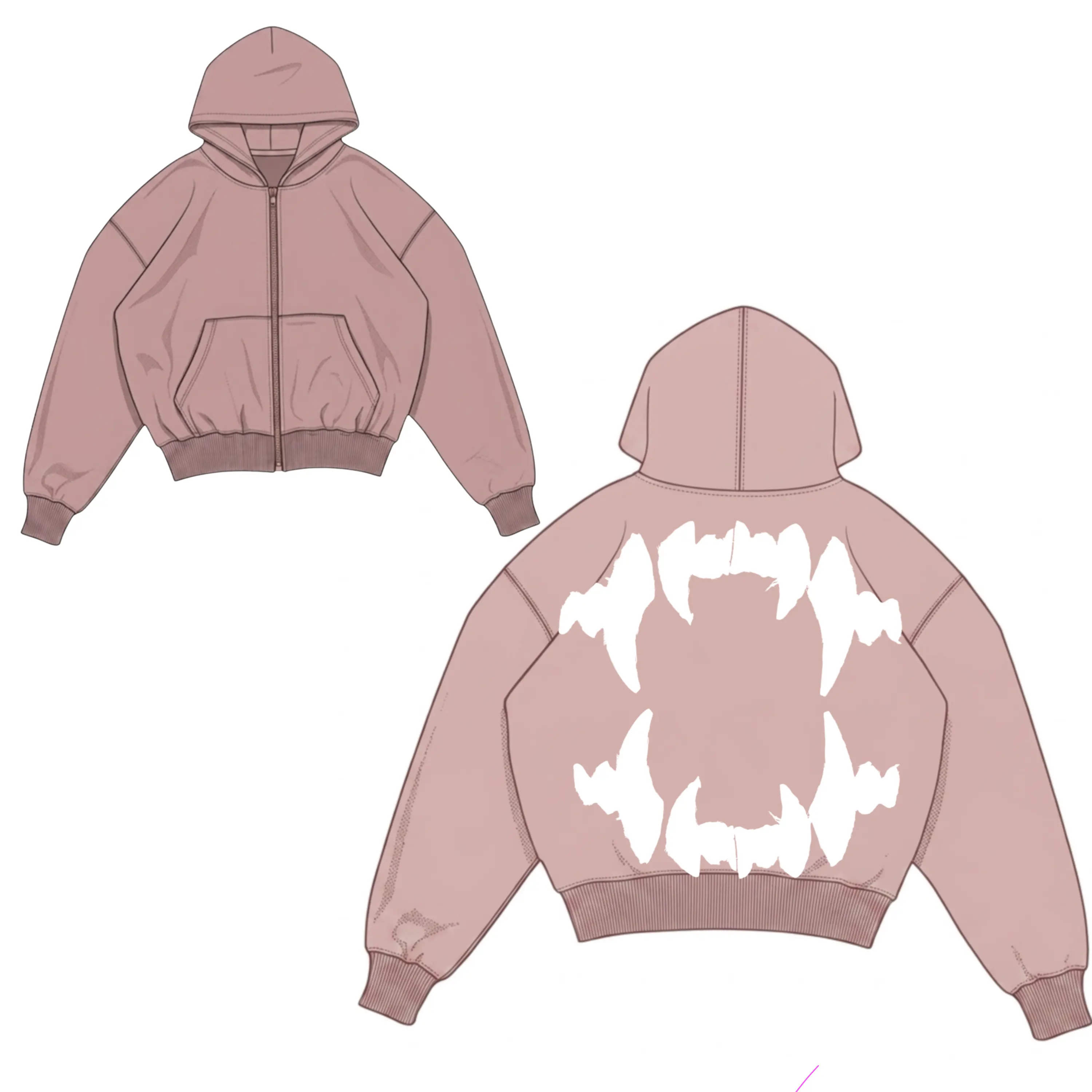 Pre-venta hoodie zipper pink destroyer  1