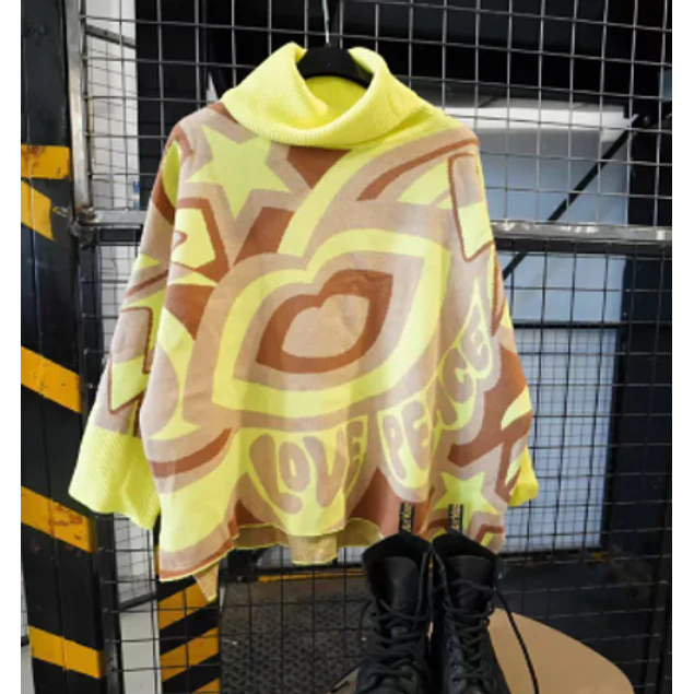 Polerón Love Peace Beige Amarillo