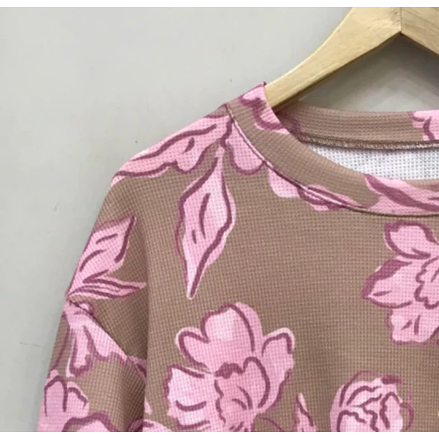 Remera Maga Waffle