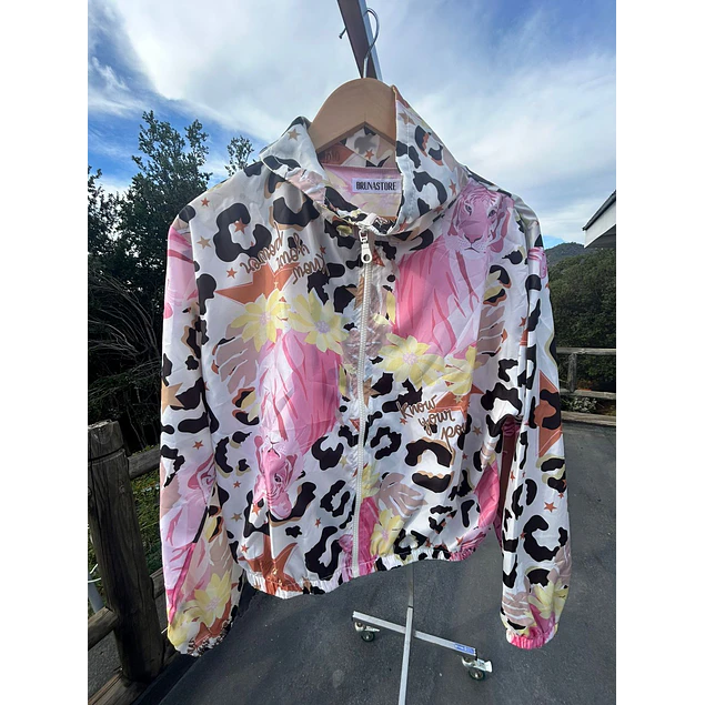 Campera Cortaviento Tigre Rosa