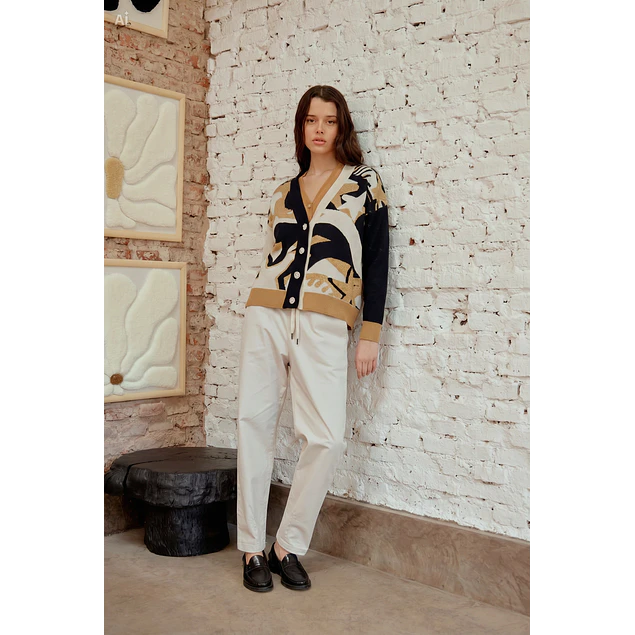 Cardigan Javiera Negro - Beige