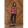 Sweater Rayado LOVE Burdeo