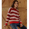 Sweater Rayado LOVE Burdeo