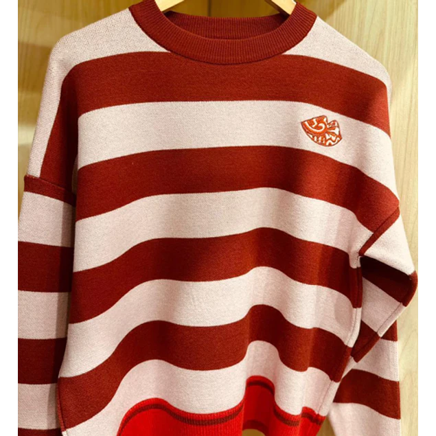 Sweater Rayado LOVE Burdeo