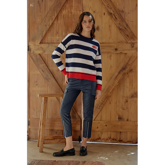 Sweater Rayado Love Azul