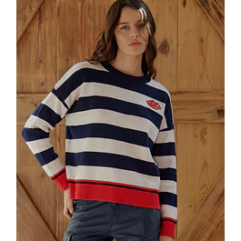 Sweater Rayado Love Azul
