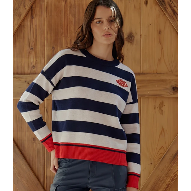 Sweater Rayado Love Azul