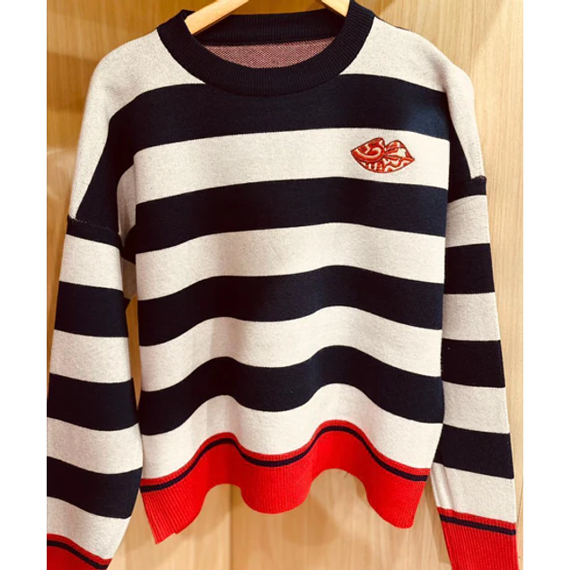 Sweater Rayado Love Azul
