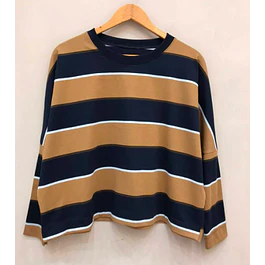 Remera Owen Azul Moka Blanco