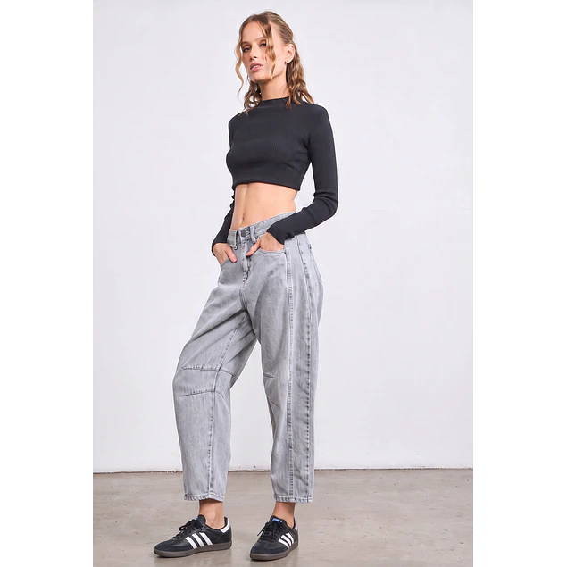 Jeans Barrel Gris