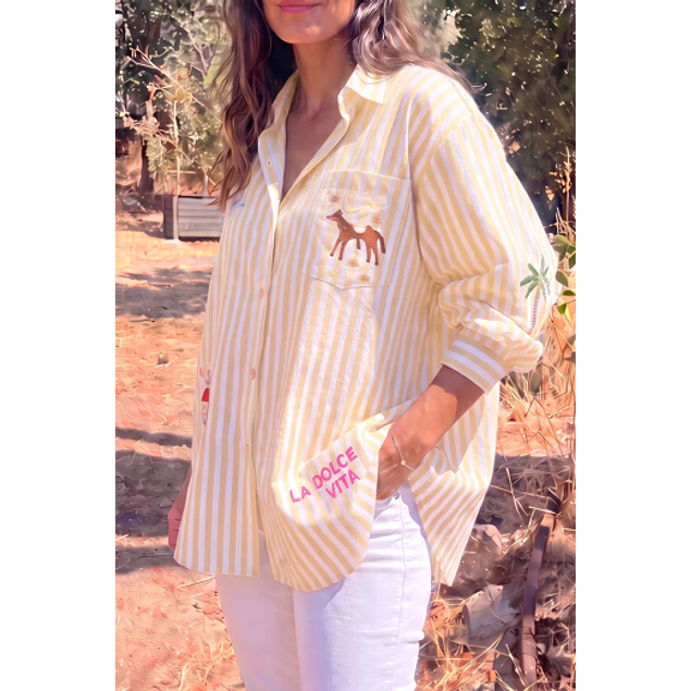 Camisa Rayas Amarilla