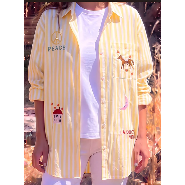 Camisa Rayas Amarilla