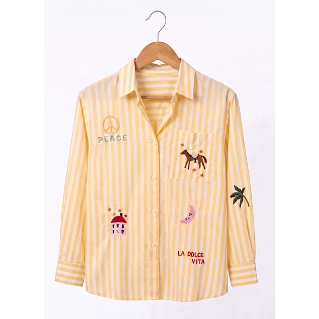 Camisa Rayas Amarilla