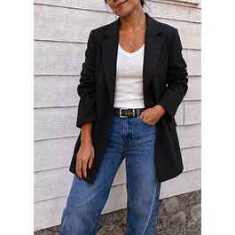 Blazer Gamuza Negro
