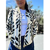 Chaqueta Bomber Flores Negra