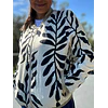 Chaqueta Bomber Flores Negra