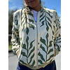 Chaqueta Bomber Flores Verde