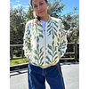 Chaqueta Bomber Flores Verde