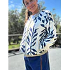 Chaqueta Bomber Flores Azul
