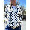 Chaqueta Bomber Flores Azul