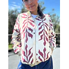 Chaqueta Bomber Flores Burdeo