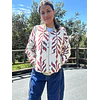 Chaqueta Bomber Flores Burdeo