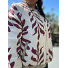Chaqueta Bomber Flores Burdeo