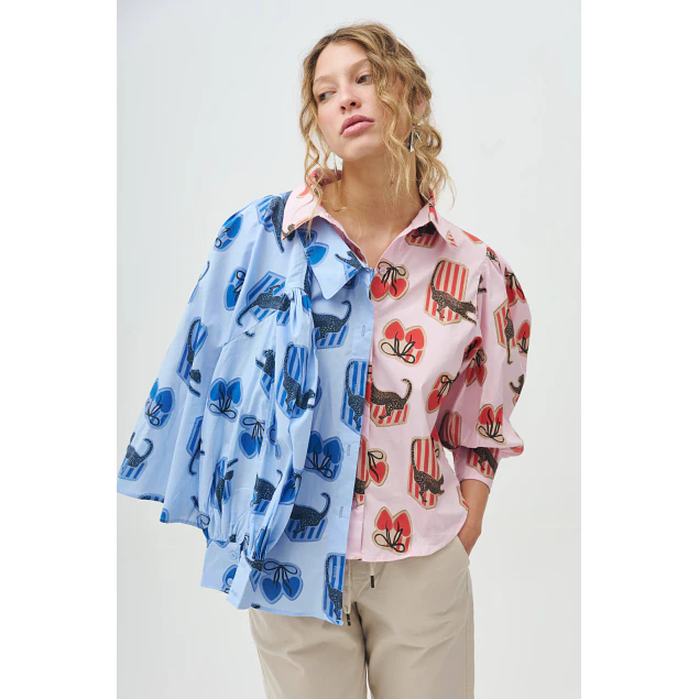 Camisa Cheta Celeste