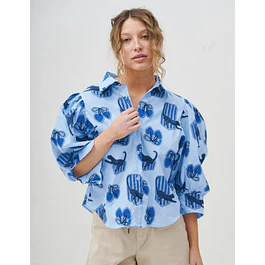 Camisa Cheta Celeste