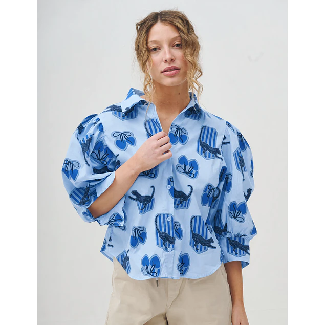 Camisa Cheta Celeste