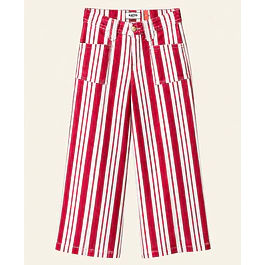 Jeans Wide Leg Rayas Rojo