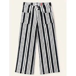 Jeans Wide Leg Rayas Negro