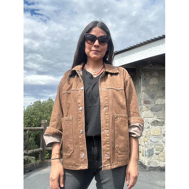 Chaqueta Jeans Café