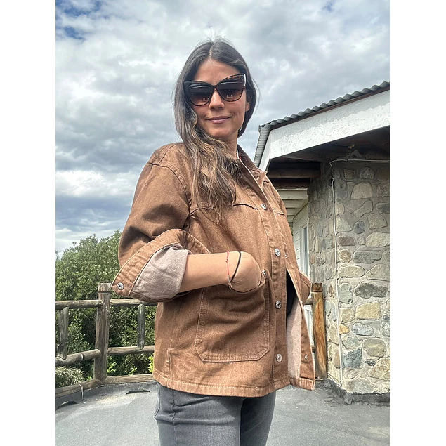 Chaqueta Jeans Café