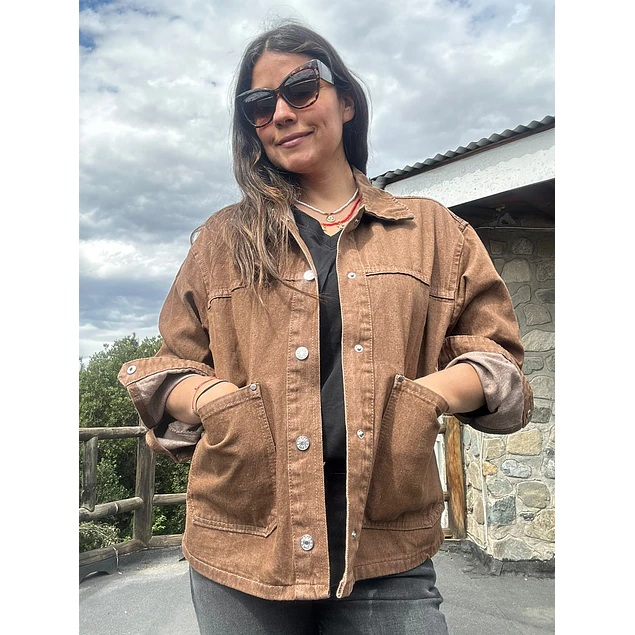 Chaqueta Jeans Café