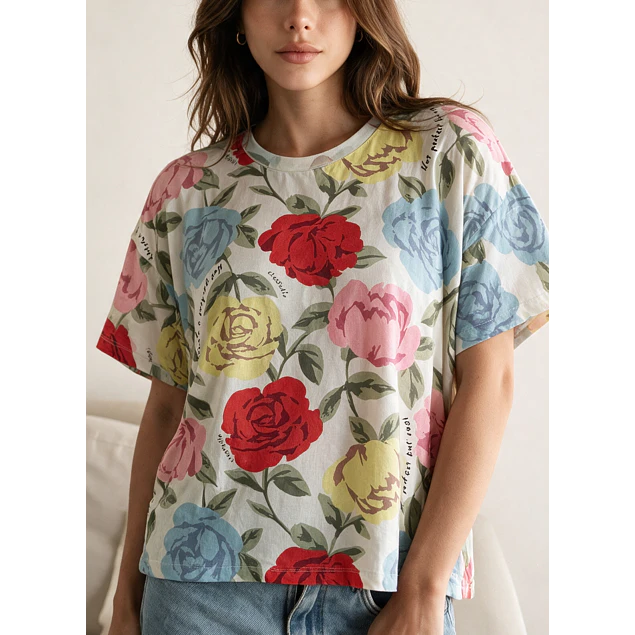 Remera Ali Modal Rosas