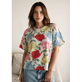 Remera Ali Modal Rosas
